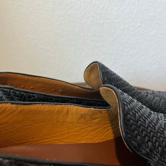 Magnanni Black Leather Interwoven Slip-On Loafers Dress Shoes Men's Size 13 - Picture 10 of 12